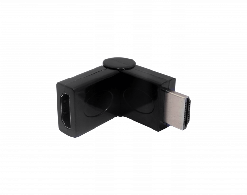 HDMI-LV Adaptador Acodado HDMI v1.4 Macho a Hembra con Giro de 180 Grados, Compatible con 3D y 4K