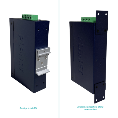 ISW-621TF PLANET 4-Puertos-100 2-Ranuras-SFP-100 Conmutador Industrial no-Gestionable Carril-DIN 12-48VDC/24