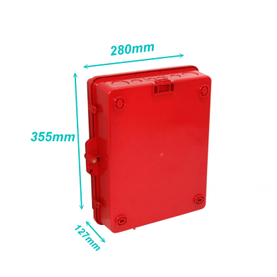 NP141105RV ALTELIX Con Ventilación Roja 355x280x127mm IP55 Gabinete para Exteriores NEMA3 PC+ABS