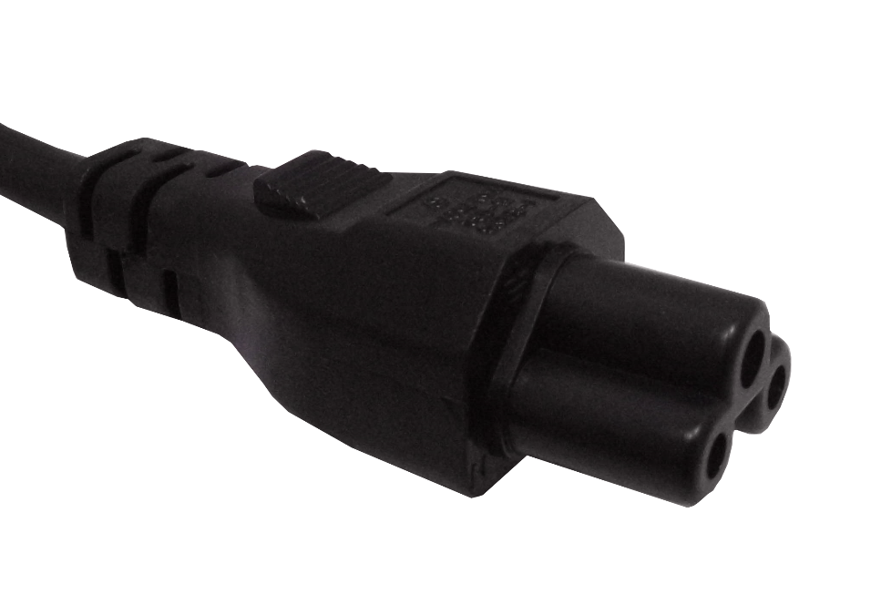 CIMT 0,6mt Negro Trebol-C5-Hembra Chile-Macho Cable Alimentacion 6A 3x0,75mm2 60cm