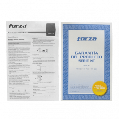 NT-1012C FORZA 54WH 1x9AH 1000VA 500W 4-IH-Chile AVR sin-USB 162-268VAC 2-RJ SAI/UPS