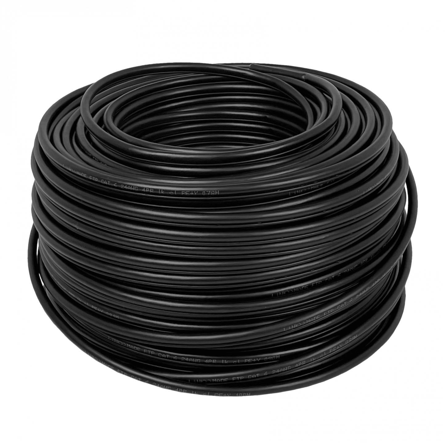 CBPL-FN1 LINKMADE 100 metros F/UTP Negro Uso Exterior con Portante Cat5E Conductor Único Luz-15m