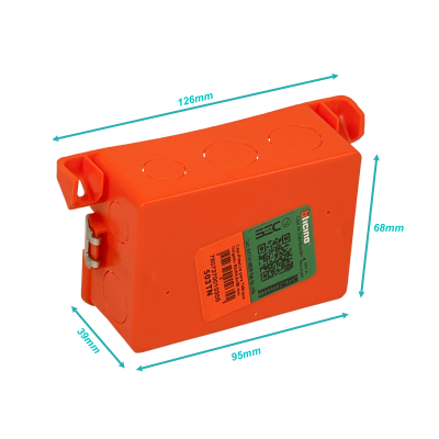503TN BTICINO Naranja Caja Derivación 105x61x38mm 5/8-Pulgada Pared Hueca