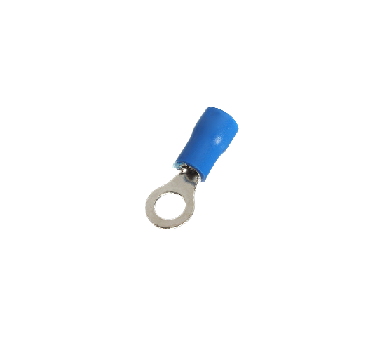 OJO-4325 Terminal Ojal de 4,3mm para Cable 1,5-2,5mm² Conector Azul Aislado en PVC Bolsa 100 Piezas