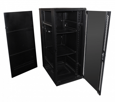 RK30-9VL Gabinete Rack de Vidrio LINKMADE 30U, 900mm de Fondo, con Ventiladores, PDU y Bandejas