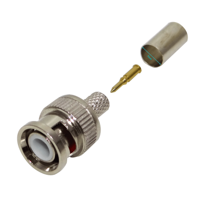 BAC027 10 unidades BNC-Macho para Crimpar 75OHM Conector Coaxial para cable RG59