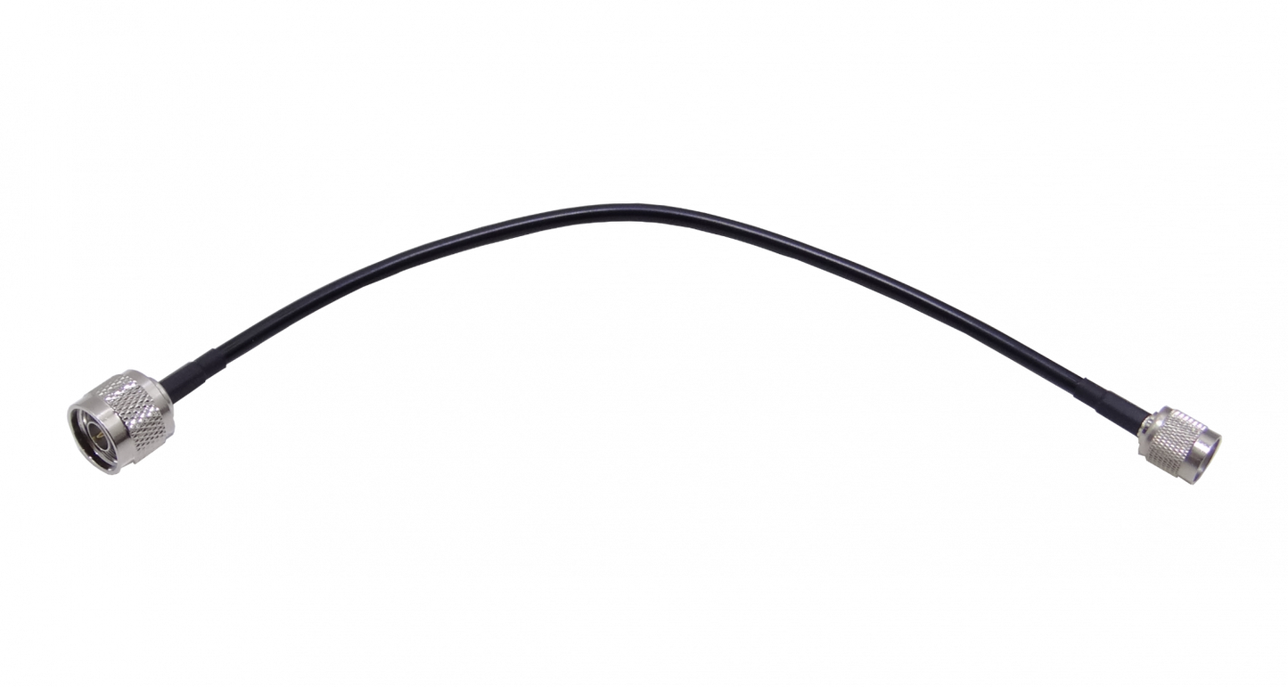 ZM2NM-30CM 30cm Cable coaxial negro LMR195 con conector RP-TNC macho a conector N macho