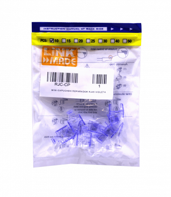 RJC-CP LINKMADE VIOLETA TAPAS PROTECTORAS MINI PARA REPARACIÓN RJ45 PAQUETE 10 UNIDADES