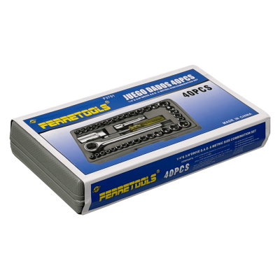 DADOS-T Hex-5/32-5/8 Hex-4-15mm Corona-1/4-3/8 40-piezas