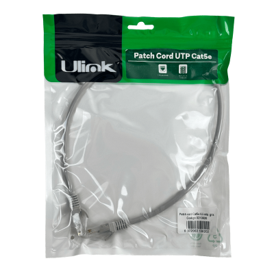 CPG-05 ULINK Cable de Conexión Multifilar Cat5E Gris de 0,5 metros Moldeado por Inyección, 1 Unidad