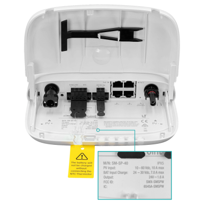 SM-SP-40 UBIQUITI Ext MPPT Switch 4-100 CargaSolar PV10-60V MC4 40W req-Bat24V