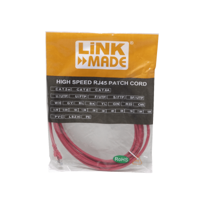 C6AR-30. LINKMADE 3 metros Cat6a U/FTP Rojo LSZH Cable de Parcheo Ensamblado Multihilo