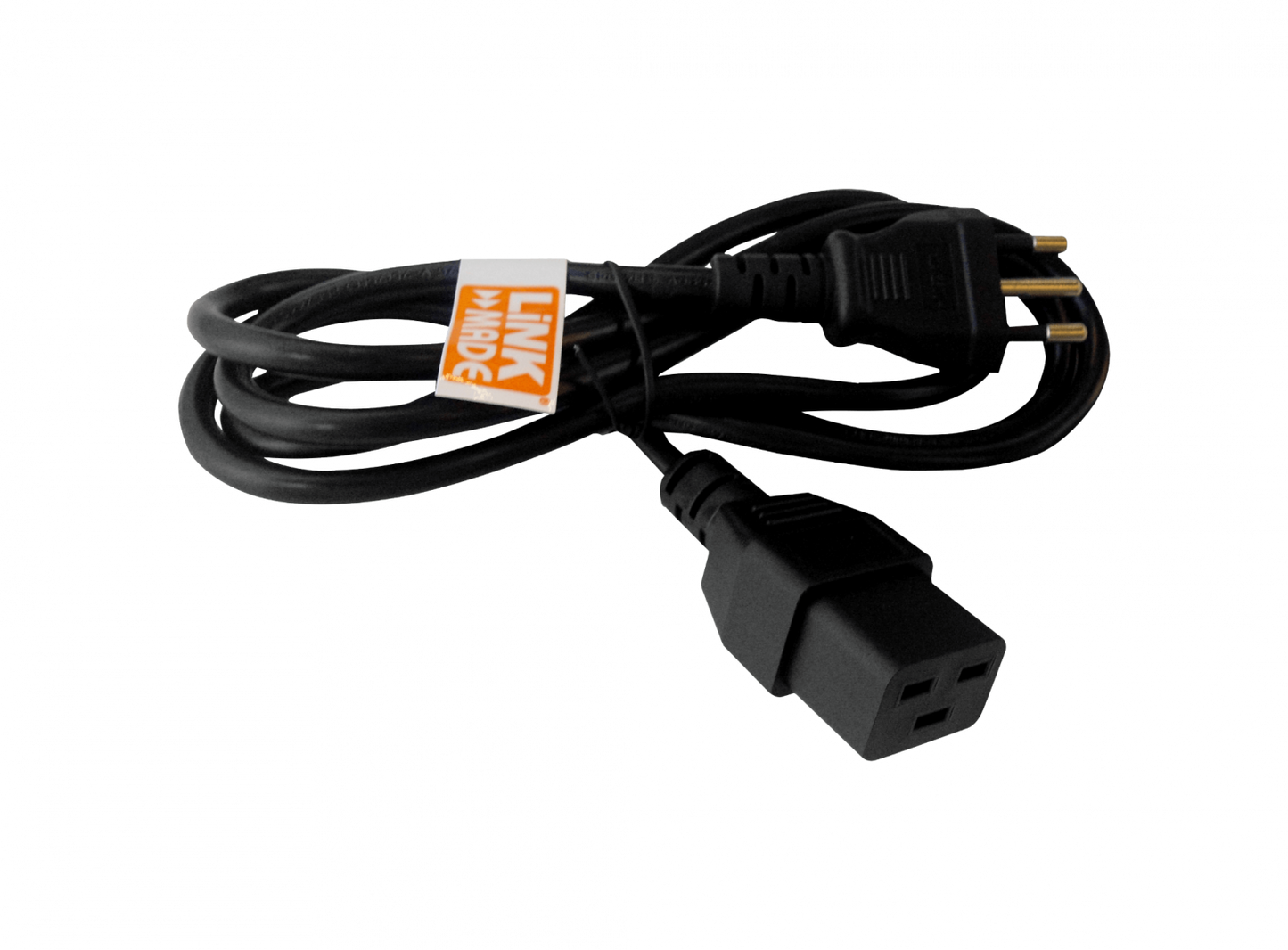 CIMD Cable de Alimentación Negro 1,4m Hembra-C19 a Macho-Chile-Italiano 10A 3x1,0mm² 140cm