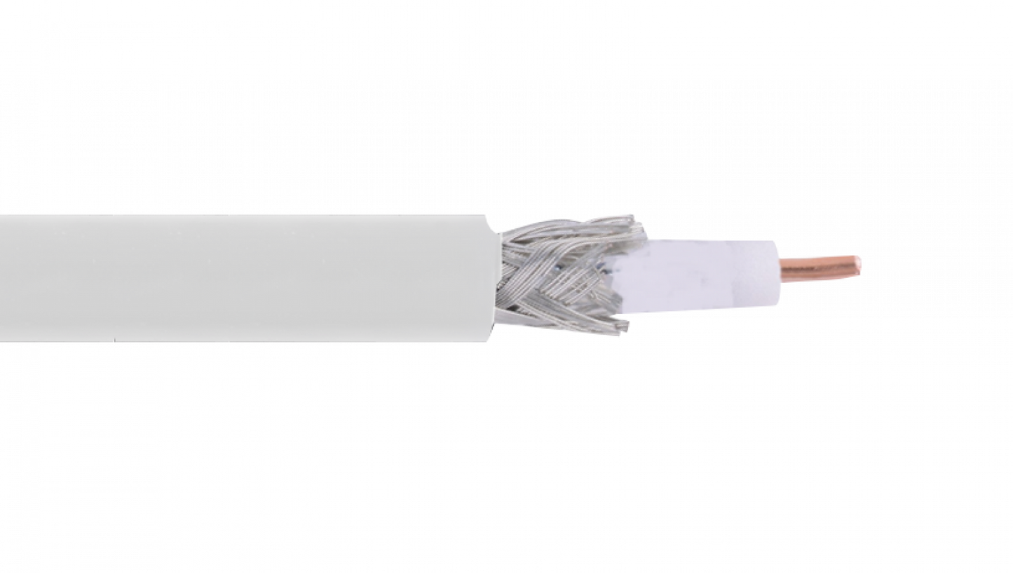 RG59W-LIQ RG59 270mt Blanco Aleación-CCS Cable Coaxial RG-59