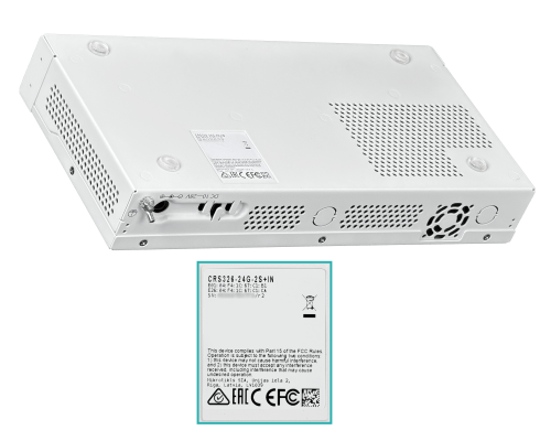 CRS326-24G-2S+IN MIKROTIK Enrutador de Capa 3 y Switch 24 Puertos 1000Base-T 2 Ranuras SFP+ 10G Puerto de Consola Licencia L5 Sobremesa