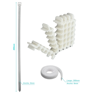 COMB-25 Organizador para 5x5 25 Conductores UTP/FTP máx-9mm Agrupador Manojo Blanco 8x8cm