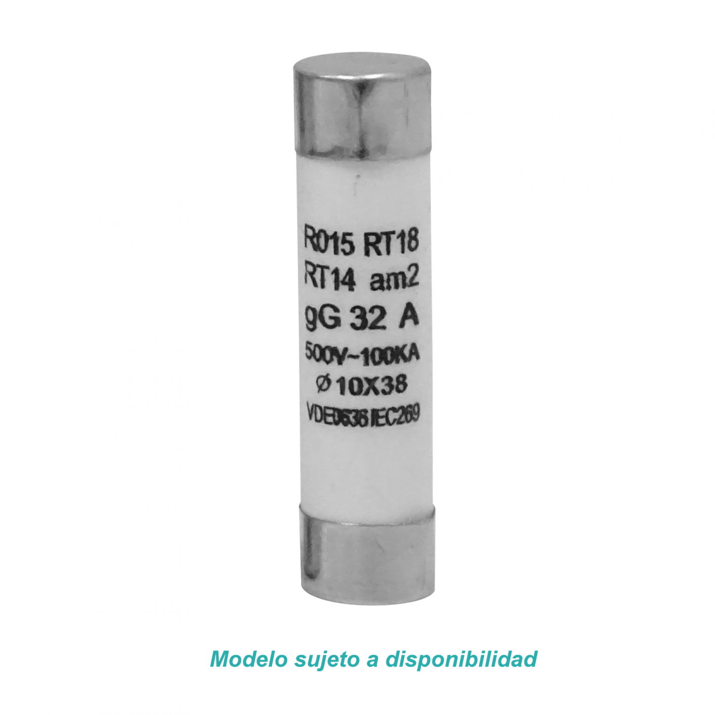 FUSE-32C 32A 10x38mm 500V 100KA Cartucho Fusible Tubular 36mm-Longitud 9,5mm-Ancho