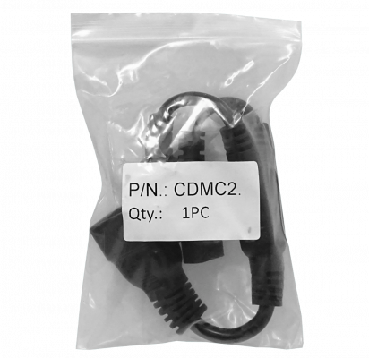 CDMC2 2-C13-Hembra-10A 1-C20-Macho-16A Cable Poder 8+5cm Negro