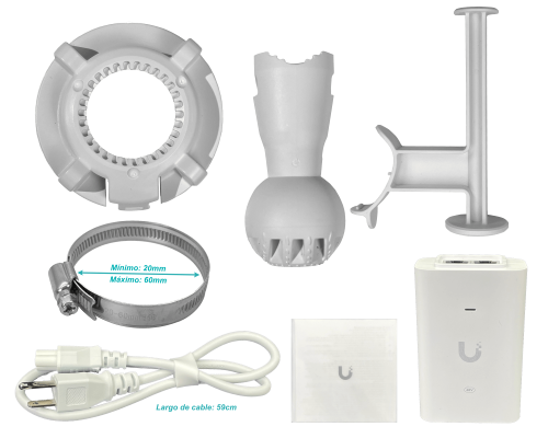 WAVE-PICO UBIQUITI Antena de radioenlace con ganancia de 28 dBi en banda de 60 GHz y 9 dBi en 5 GHz, velocidad de 1 Gbps full-dúplex, alimentación PoE pasiva de 48 V incluida, alcance de hasta 1 km, diámetro de 152 mm.