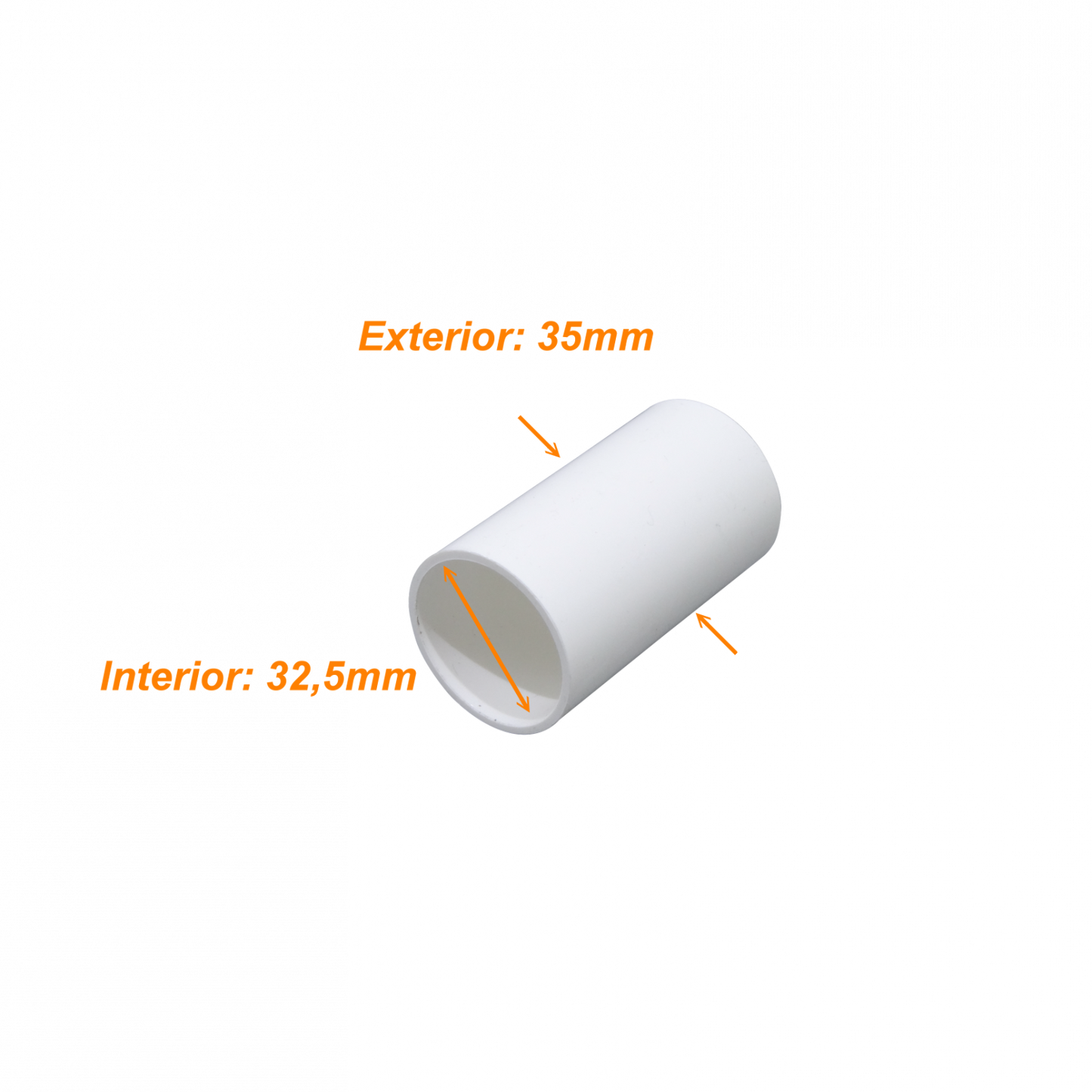 PVC32-CP Acoplador unión 32mm LINKCHIP para tubo PVC blanco