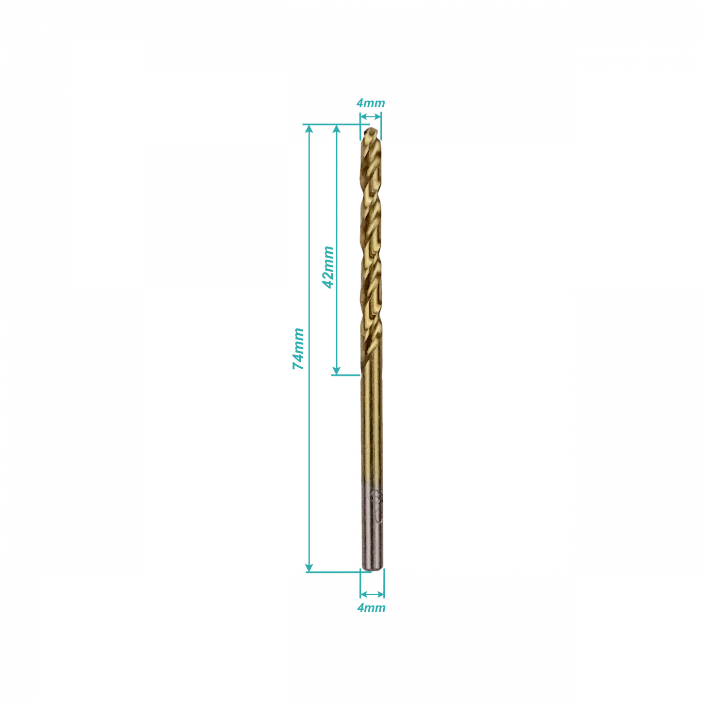 BROCA-4T 4mm x 74mm Broca para Metal de Titanio Acero Rápido