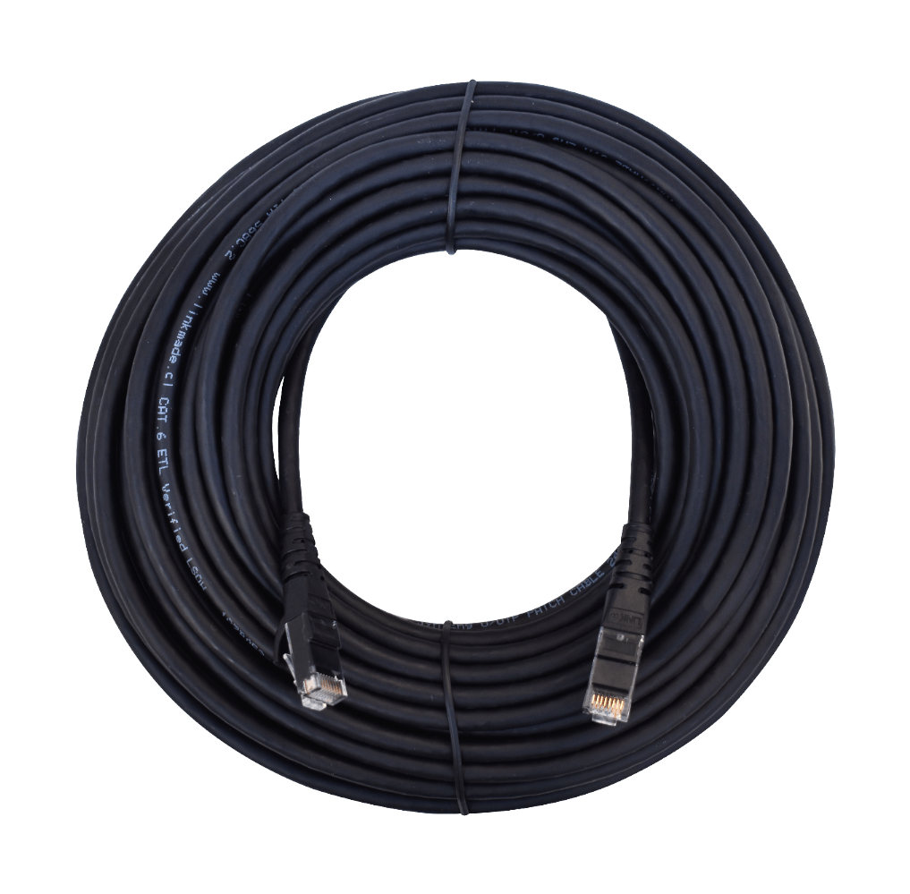 CP6N-200L LINKMADE 20 metros Parche de Red CAT6 Negro LSZH Cable con Conectores Moldeados