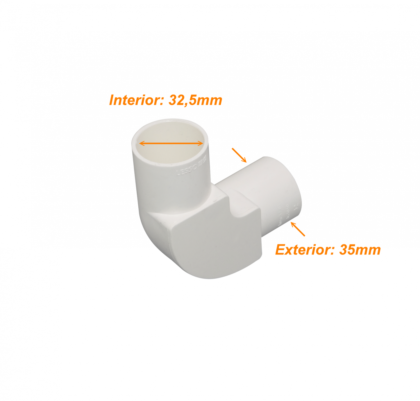 PVC32-CT LINKCHIP 32mm Codo con Tapa para Tubo PVC Blanco