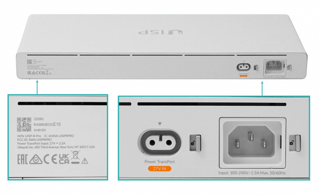 UISP-R-PRO UBIQUITI Enrutador OSPF 9-1000 4-SFP+10G Conmutador-Capa2 BT 100-240VAC 27VDC