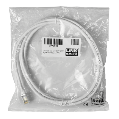 CP7W-02 LINKMADE Categoría7 2mt Marfil Conductor Interconexión Moldeado S/FTP