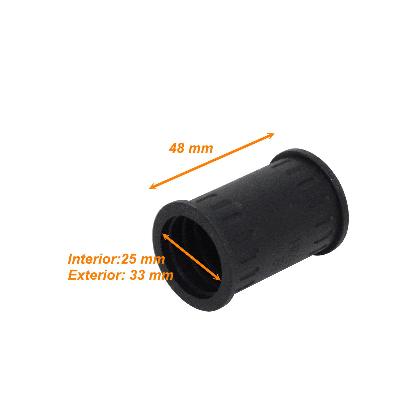 FLEP25-U Acoplador de Unión 25mm para Tubería Plástica Corrugada Flexible de Conducción Negra