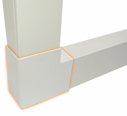 QN6P LINKCHIP 60x40mm Angulo Plano Blanco CCA-6040-AP. para Canaleta QN6W.