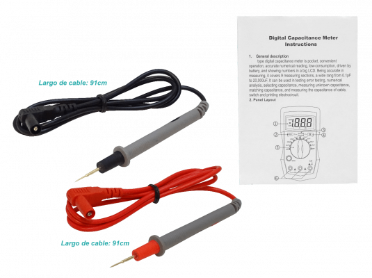 DM6013L Tester ilum Condensadores Faradios Capacitometro req/Bat-9V 200pF-20mF