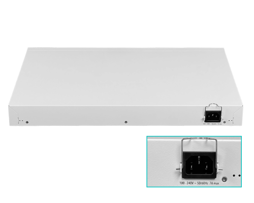 CRS328-24P-4S+RM MIKROTIK Switch Capa 3 / Router Nivel 5 con 24 puertos Gigabit PoE, 4 ranuras SFP+ 10G y fuente de 150W total, requiere cableado