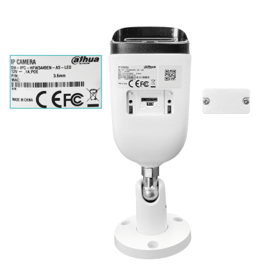 CAMI-BALA4F DAHUA Cámara Bala 4MP Full Color RCA 3,6mm PoE IR30m IP67 Ranura MicroSD SMD