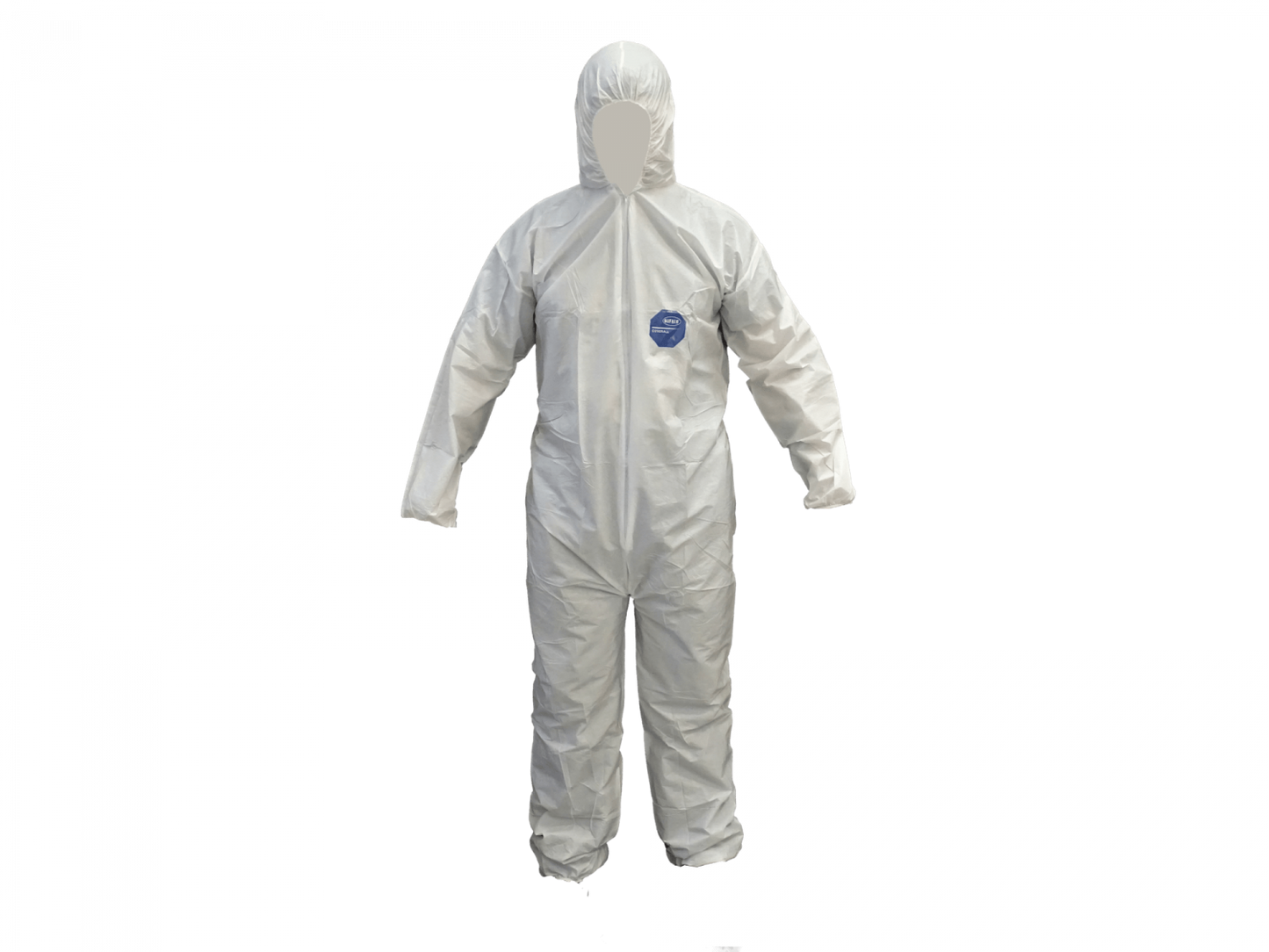 BUZO-L Overol Desechable Blanco Polipropileno Talla L con Cremallera y Capucha