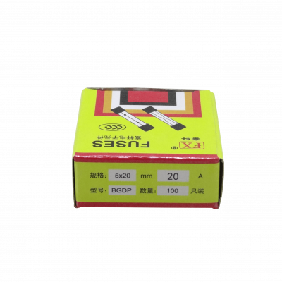 FUSE-20V CAJA 100-piezas 20A 5x20mm 250V Fusible de Acción Rápida Cilíndrico de Vidrio