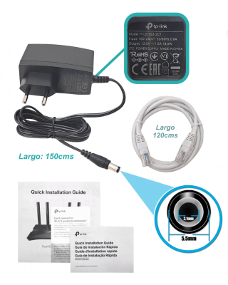 AX23 TP-LINK Enrutador WiFi6 de doble banda AX1800 5GHz+2,4GHz 1201+574mbps 4-antenas-fijas 4-puertos-1000 1-WAN