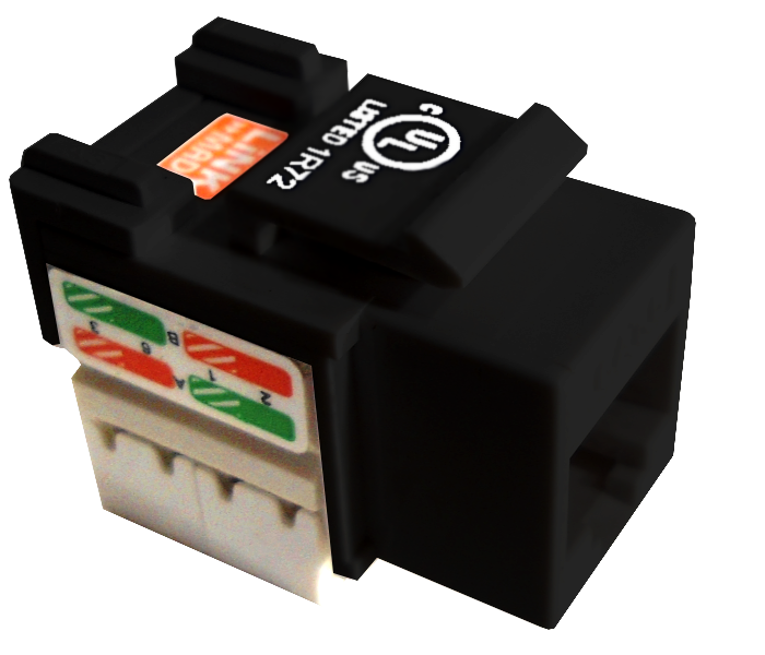 KP6NL LINKMADE Negro Cat6 U/UTP Conector Hembra RJ45 Keystone Insertable