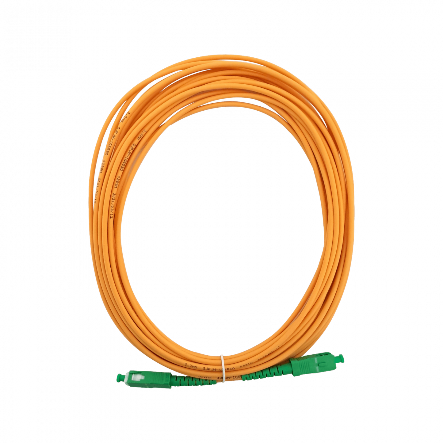 JFSAA8X Cable de Fibra Óptica Simplex Monomodo SM SC/APC a SC/APC de 8 metros, 3.0mm, 9/125µm