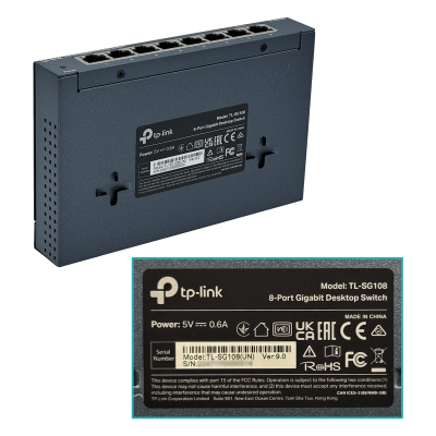 TL-SG108S TP-LINK Metalico 8-1000 Gigabit Switch no-Admin no-Rack Compacto
