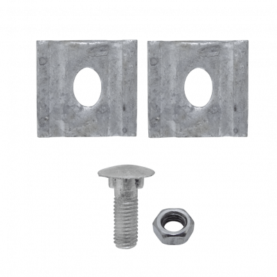 KTL0030 Abrazadera de sujeción para poste con un perno hexagonal de 3/4 pulgada, dimensiones 45x46x5mm, largo 38mm y rosca M12