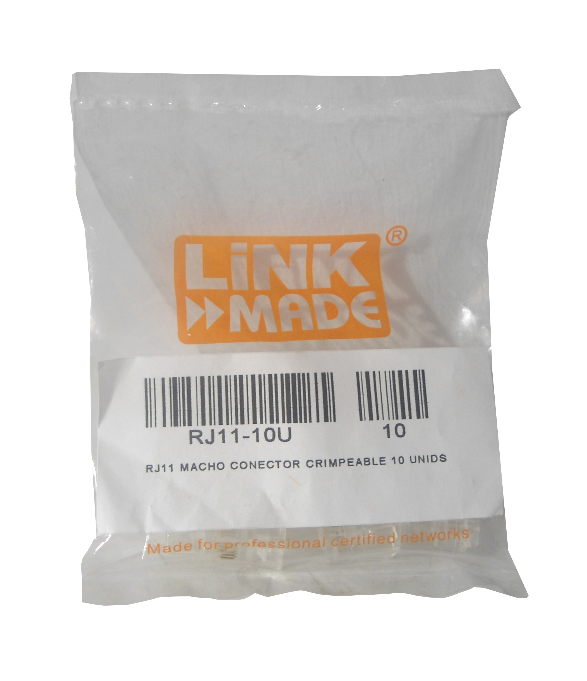 RJ11-10U LINKMADE 10-unidades RJ11 6P4C Macho Terminal Crimpable