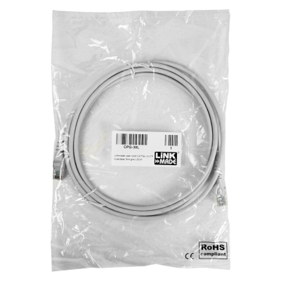 CPG-30L LINKMADE 3MT CAT5E GRIS LSZH CABLE PATCH INYECTADO MULTIFILAR