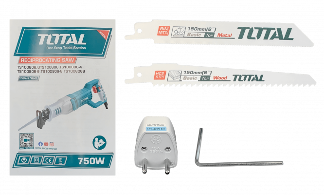 SIERRASA TOTAL Sierra Sable industrial SDS 750W 3300rpm Reciproca TS100806