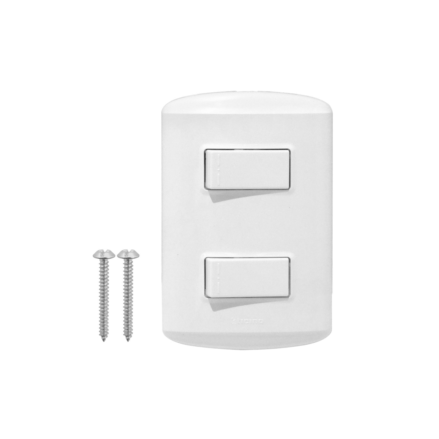 1200BN BTICINO Modus Interruptor-doble-10A Unipolar-915 con/Marco/Tapa Blanca Ensamblado