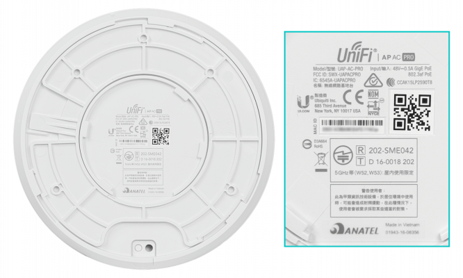 UAP-AC-PRO-1 UBIQUITI OEM 1 unidad requiere-PoE SIN EMPAQUE 3x3 2-1000 1300/450mbps 5/2,4GHz 3dBi