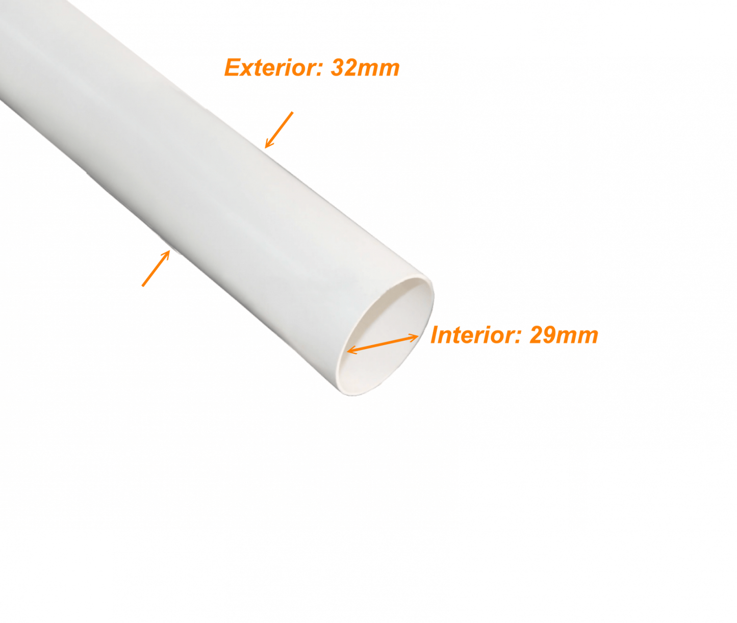 PVC32W-3 LINKCHIP Tubo Conduit de PVC Blanco 32mm x 1,5mm de 3 metros exclusivo para corriente débil