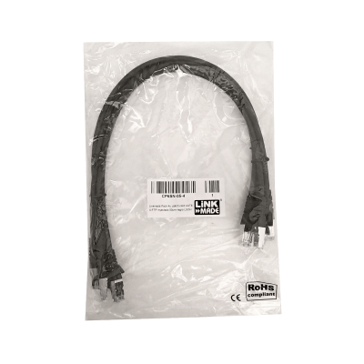 CP6SN-05-4 LINKMADE Latiguillo de red multifilar S/FTP CAT6 4 pares 50cm color negro LSZH inyectado