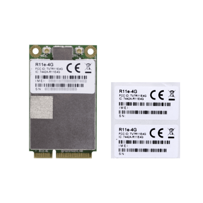 R11E-4G MIKROTIK 2-u.FL LTE Categoría 4 1800 2600 800 450 2500 3500 3700MHz miniPCIe