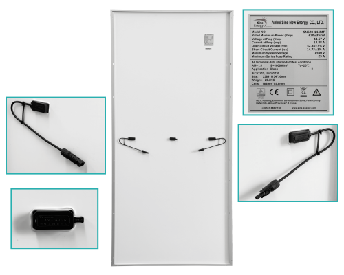 MONO-620W Panel Solar Monocristalino 620W 45Vmp 144 Celdas Monofacial con Conectores MC4